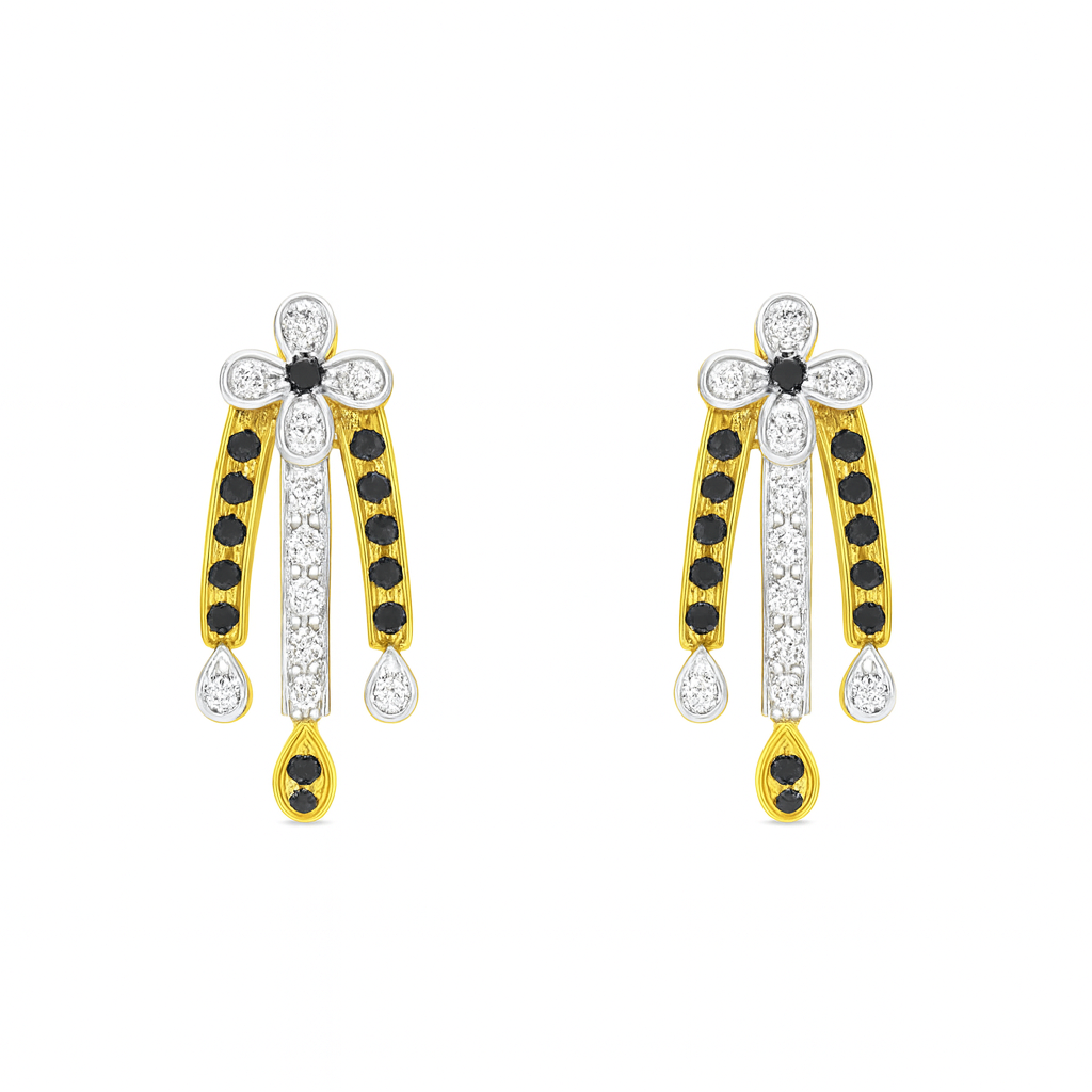 Beautiful 18 Kt Gold  Natural Diamond Earing